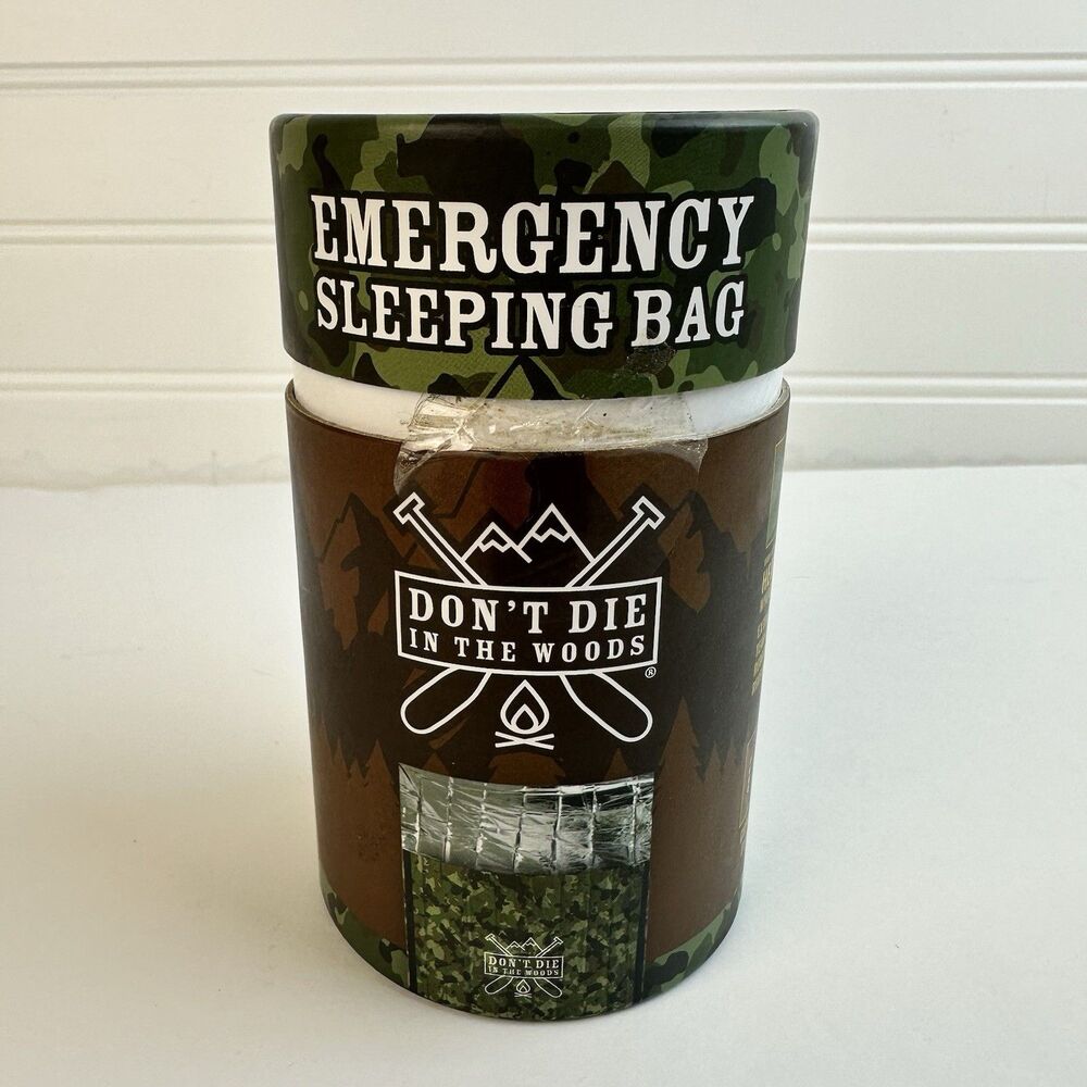 Don't Die In The Woods Emergency Sleeping Bag Camo Mylar Waterproof Windproof